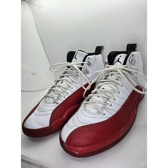 Jordan 12 Retro Cherry Shoes Men\'s 9.5 White Red Basketball Athletic OG Sneakers main image 3